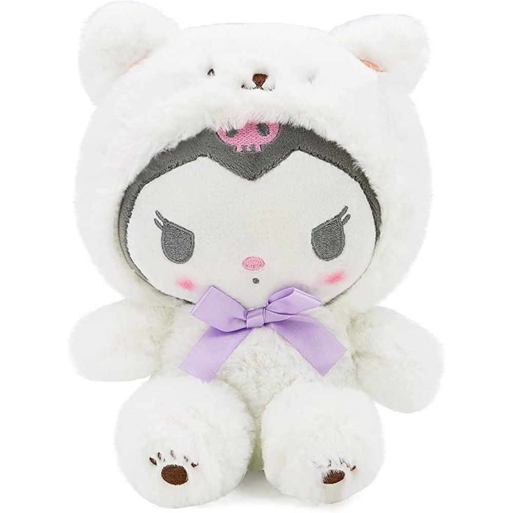 Sanrio Kuromi Polar Bear Costume Plush White Fluffy Kawaii Stuffed Animal 8 inch